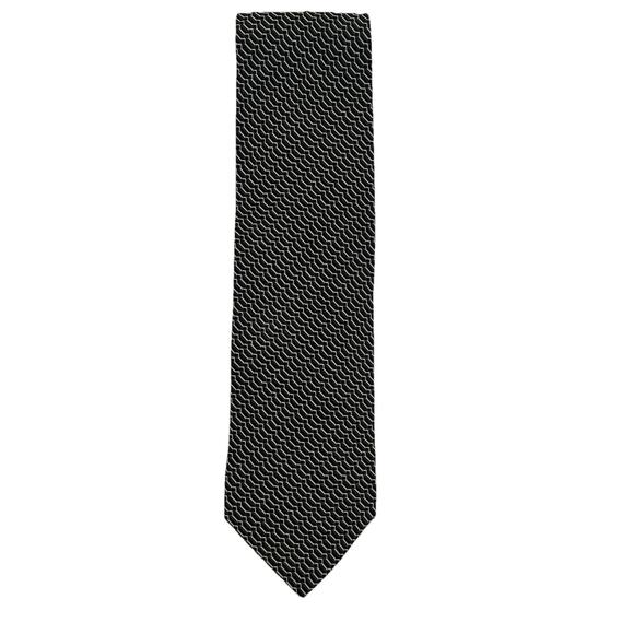 Giorgio Armani Collezioni Silk Tie Mens 53.5x3.75" Forest Green Geometric Italy - Picture 3 of 11
